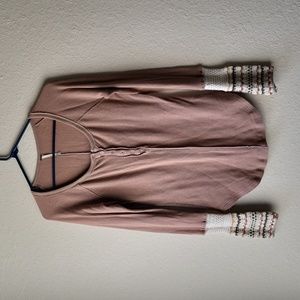 FREE PEOPLE Tan Thermal Long Sleeve